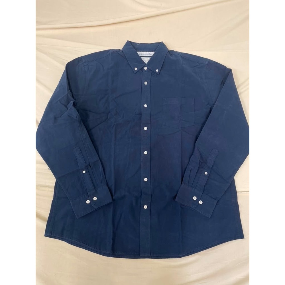 Amazon Essentials Mens Regular Fit Long Sleeve Oxford Shirt Navy Blue XL NEW